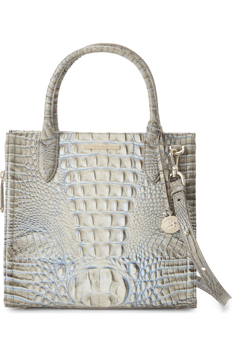 Brahmin Caroline Croc Embossed Leather Satchel, Alternate, color,