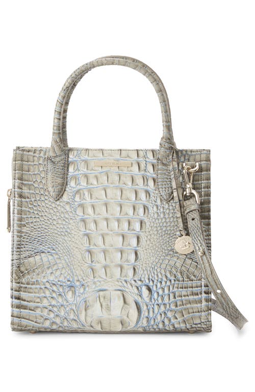 Brahmin Caroline Croc Embossed Leather Satchel In Gray