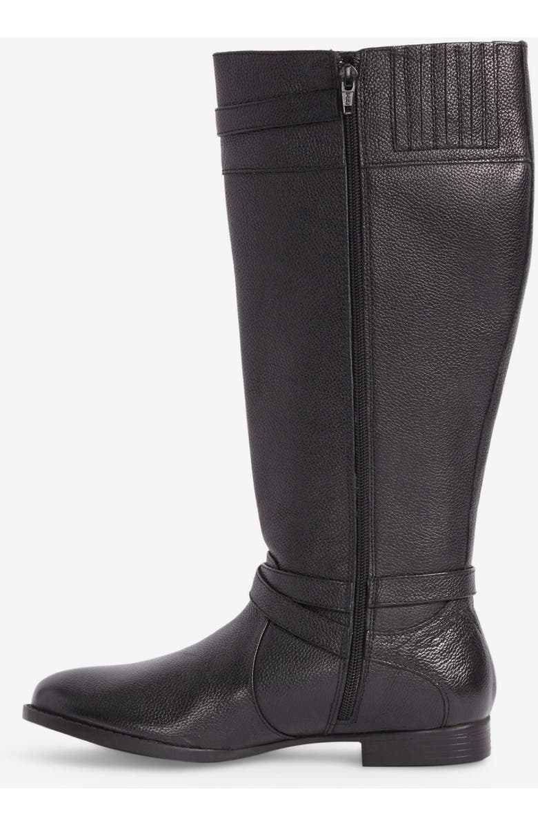 Comfortview The Janis Tall Wide Calf Leather Boot, Alternate, color, Black