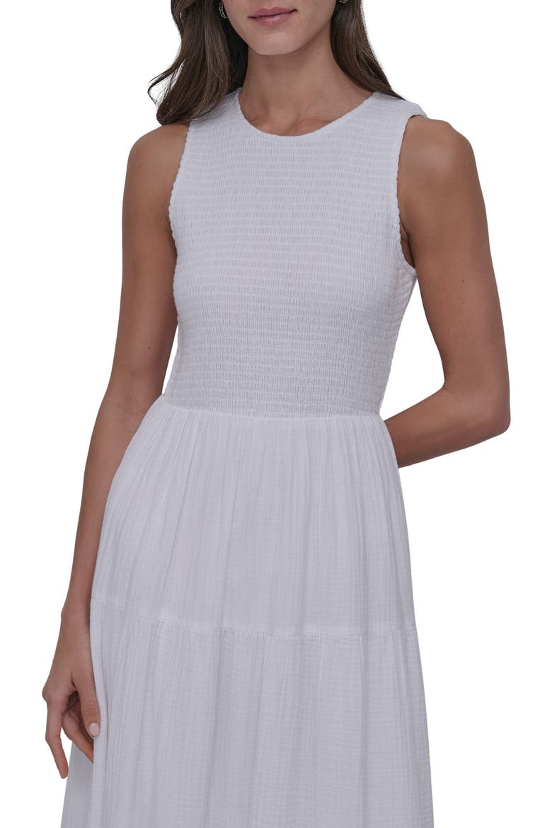 Smocked Sundress, Alternate, color, WHITE