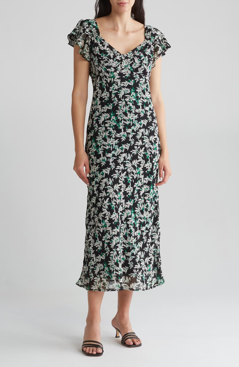 WISHLIST Floral Print V-Neck Maxi Dress, Main, color,