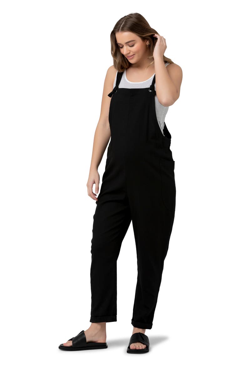 Poppy Maternity Jumpsuit, Alternate, color, BLACK