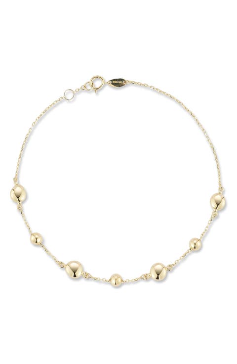 14K Gold Button Bracelet