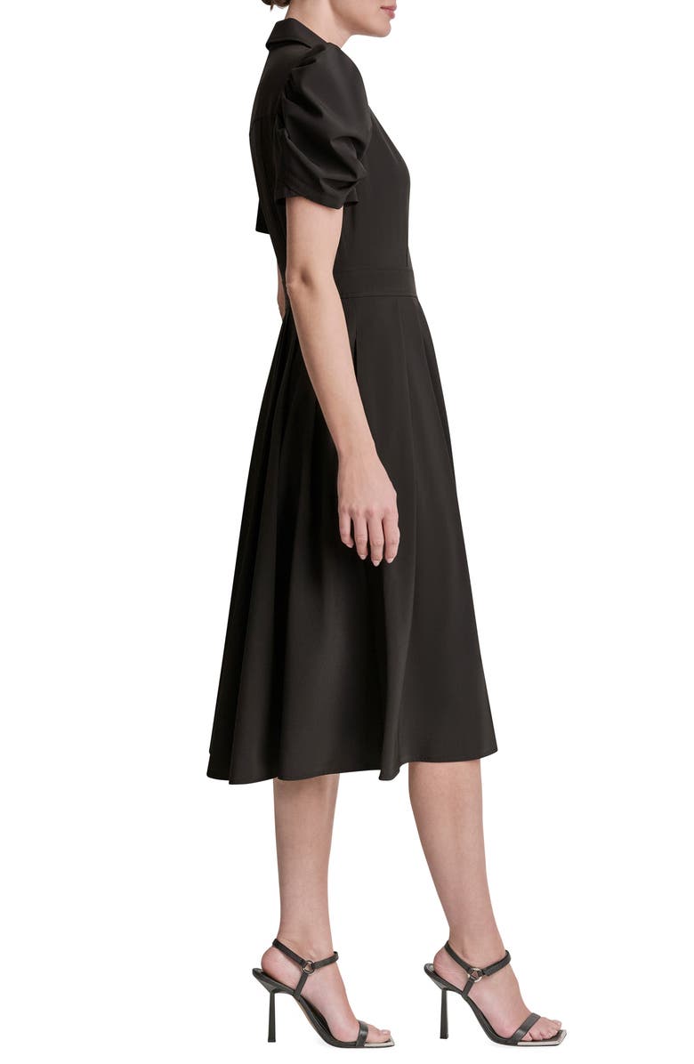 DKNY Commuter Short Sleeve Shirtdress, Alternate, color, Black