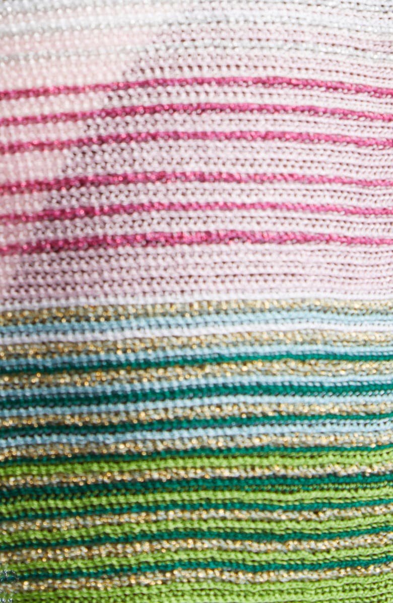 Missoni Metallic Stripe Fringe Trim Pareo, Alternate, color, 0001 White Multi