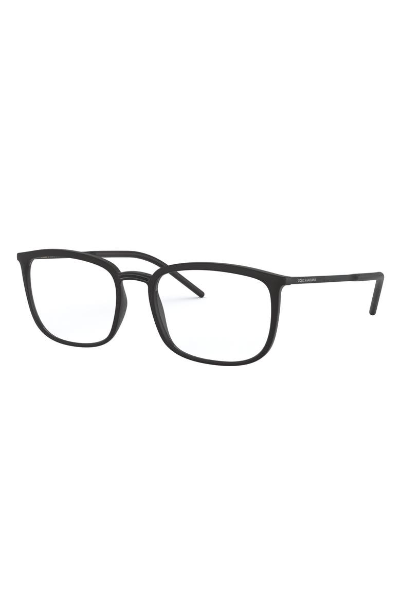 Dolce&Gabbana 56mm Rectangular Optical Glasses, Alternate, color, 
