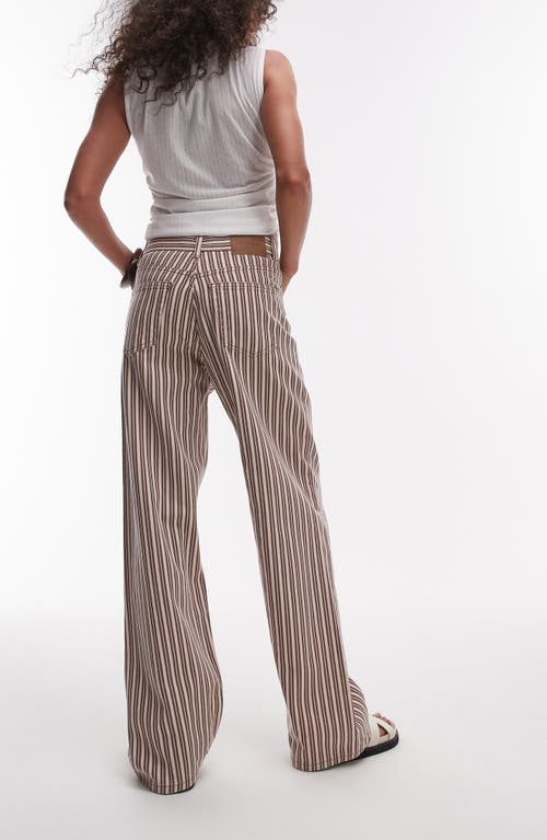 Topshop Stripe Mid Rise Column Jeans