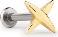 Ana Luisa Solid Yellow Gold - X Flatback Single Stud