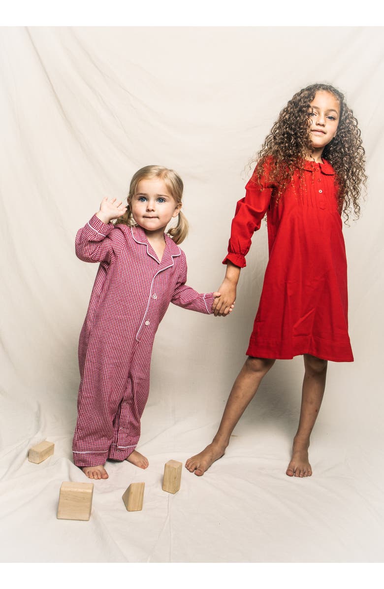 Petite Plume Kids' Victoria Flannel Nightgown, Alternate, color, Red