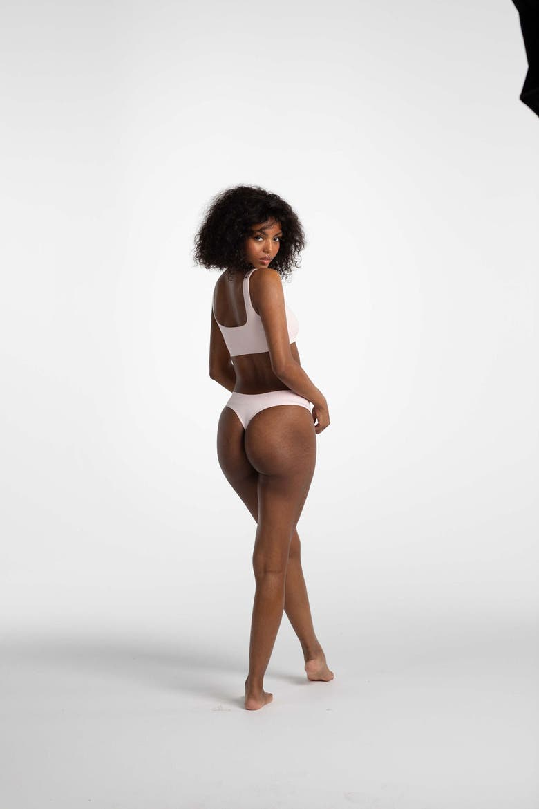 Low Hide Ribbed Thong, Alternate, color, Studio Pink