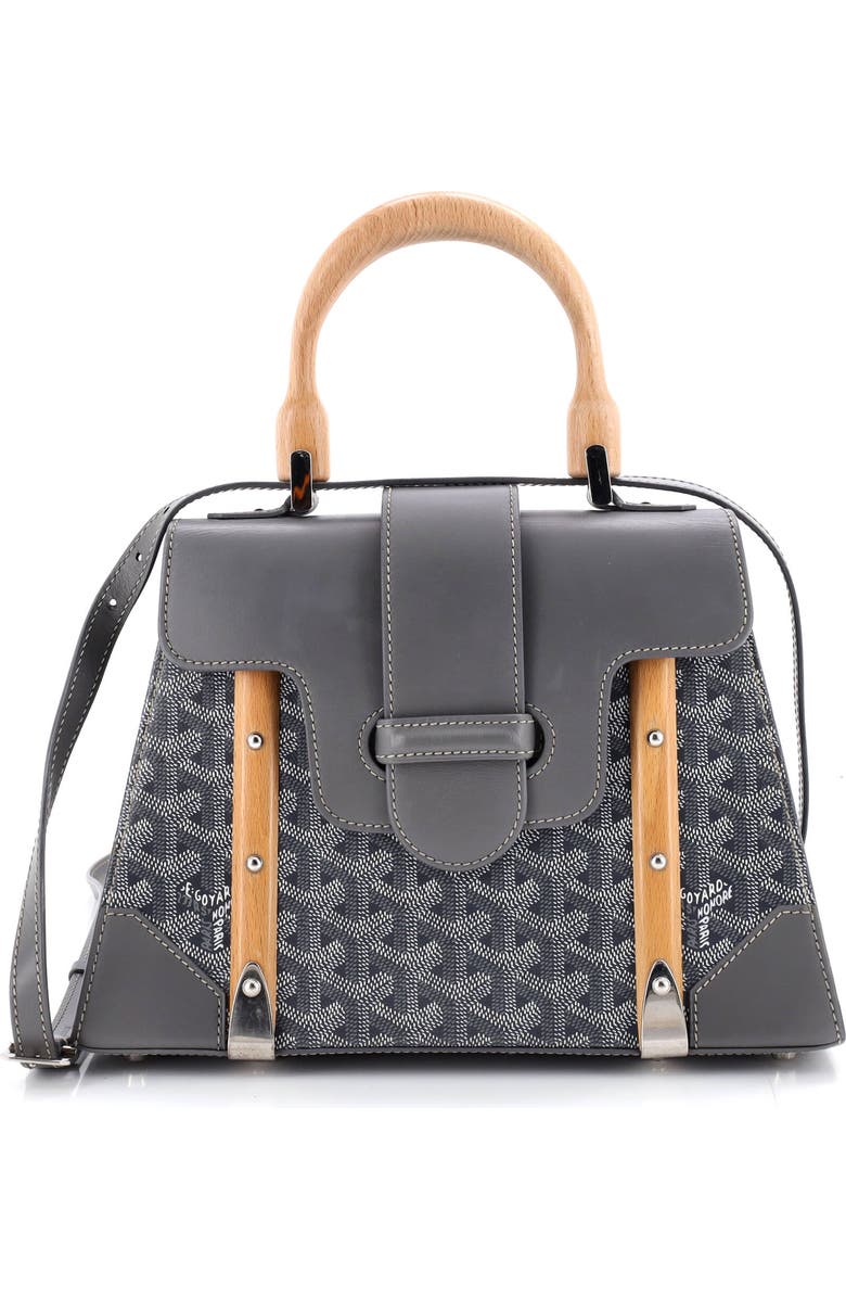 Pre-Owned Goyard Saigon Top Handle Bag Coated Canvas with Leather PM, Main, color, Gray
