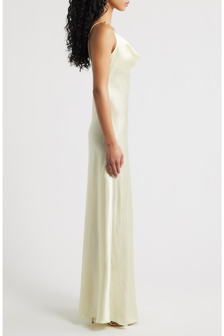 Solid Long Satin Slip Dress, Alternate, color, BUTTER