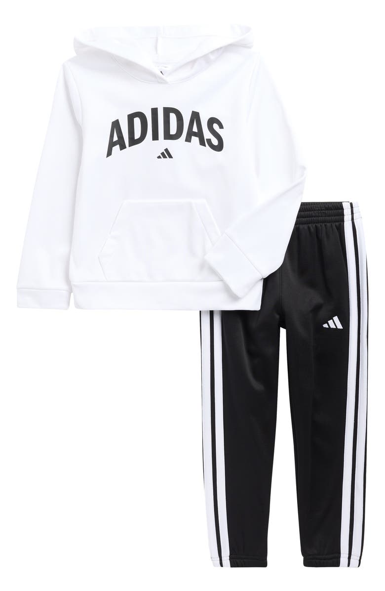 adidas Kids' Logo Fleece Graphic Hoodie, Main, color, White