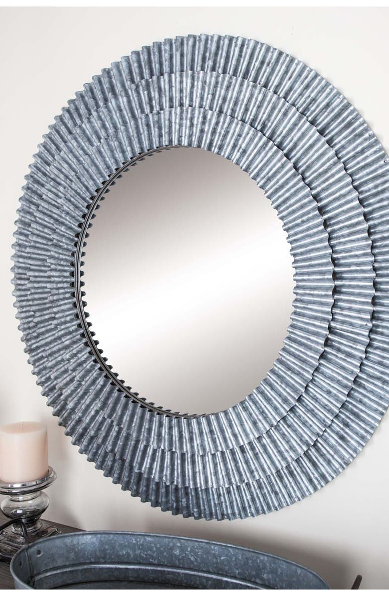 WILLOW ROW Currugated Metal Wall Mirror - 37", Alternate, color, 