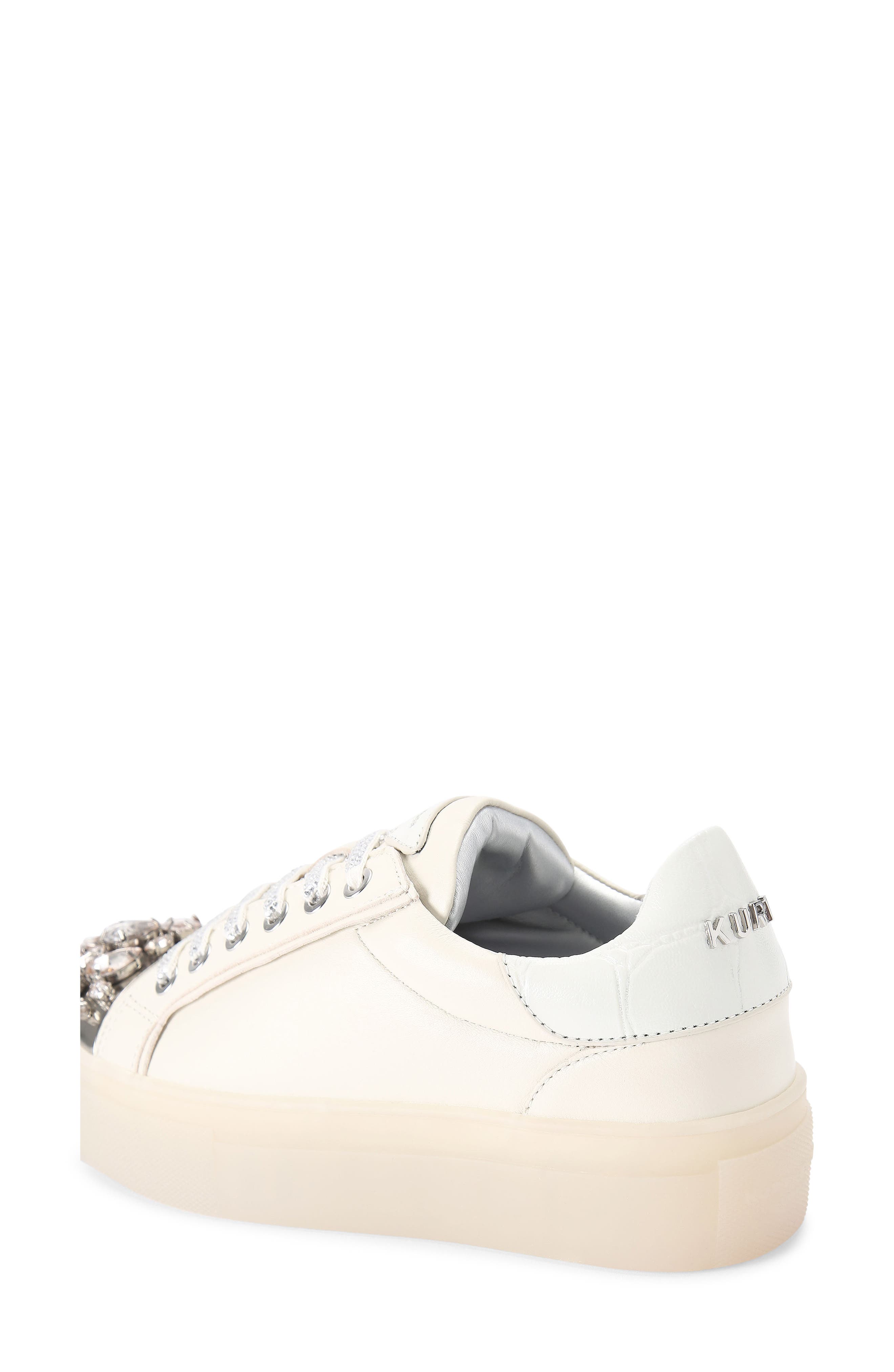 Kurt Geiger London Crystal Cap Toe Platform Sneaker, Alternate, color, Open White