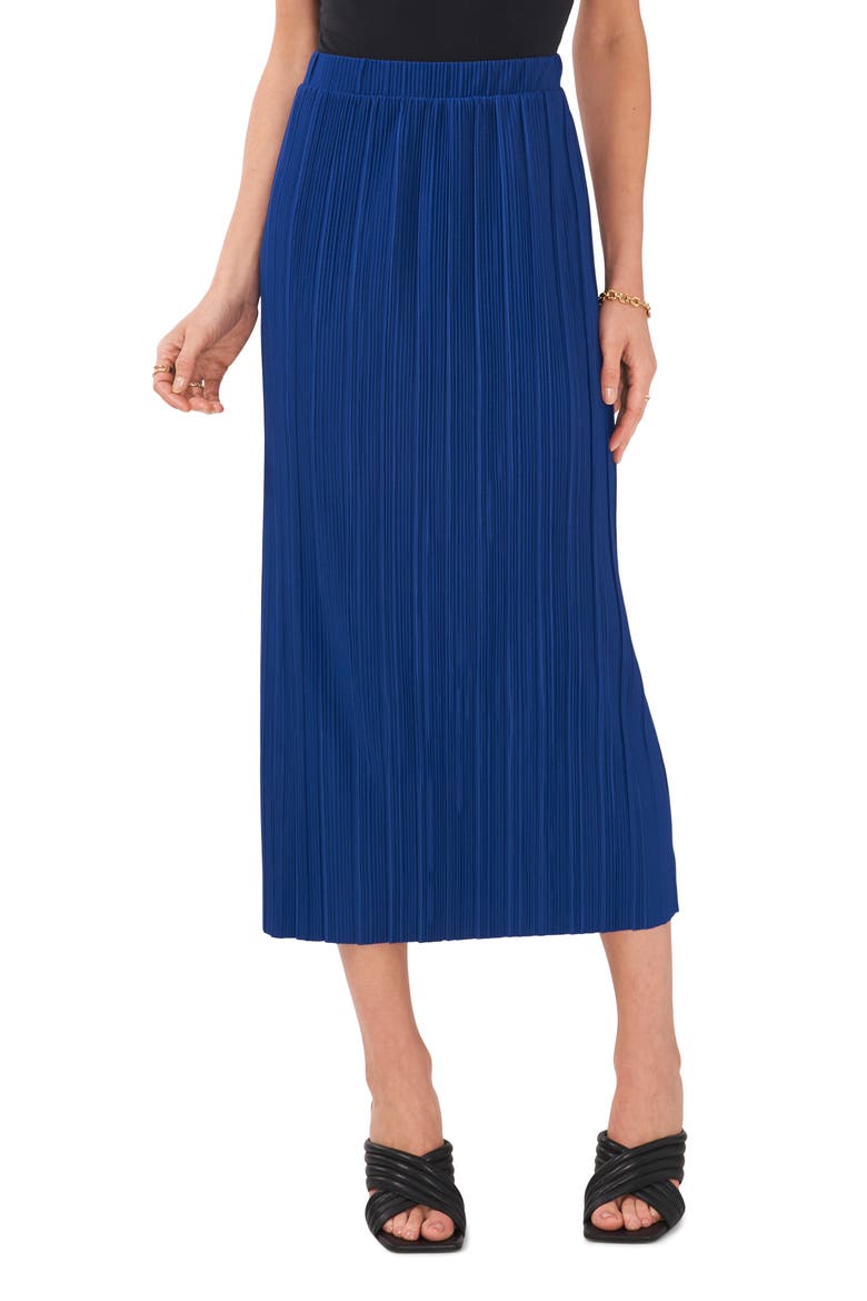 Pleated Pull-On Midi Skirt, Main, color, TWIGHLIGHT BLUE