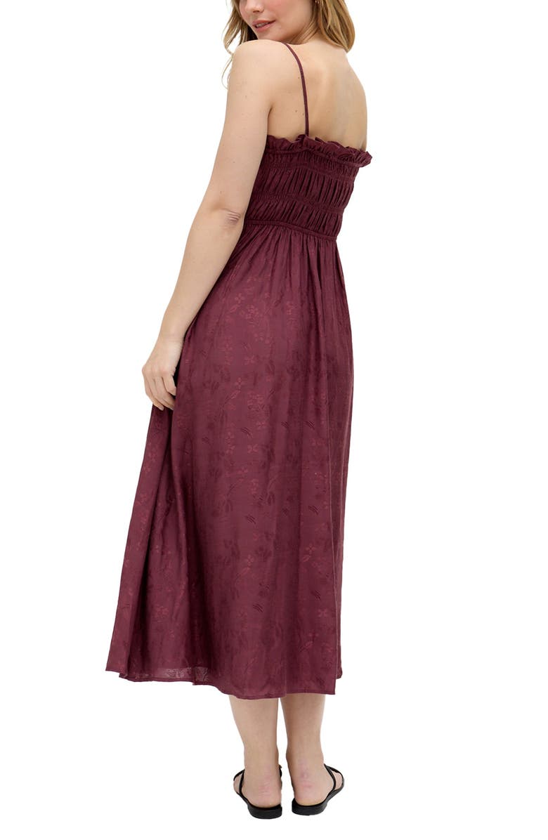 Raffya Marie All Over Jacquard Mini Dress, Alternate, color, Burgundy