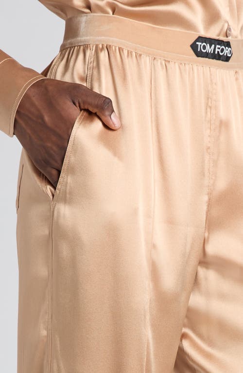 Tom Ford Stretch Silk Pajama Pants In Camel