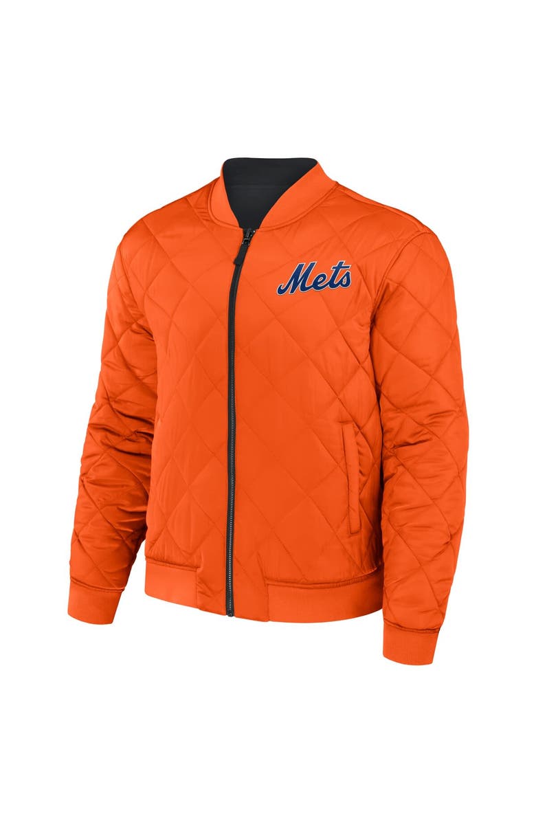 Darius Rucker Collection by Fanatics Men's Darius Rucker Collection by Fanatics Black/Orange New York Mets Reversible Full-Zip Bomber Jacket, Alternate, color, Black