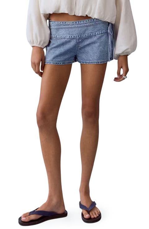 Mini Bow Denim Shorts