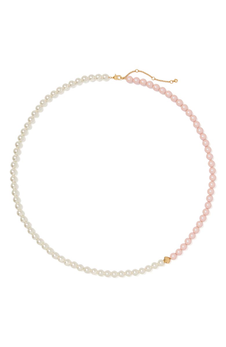 Kate Spade New York pearlie faux pearl necklace, Main, color, Light. Pink Multi