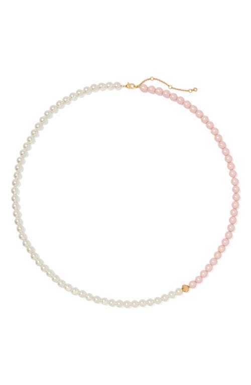 Kate Spade New York Pearlie Faux Pearl Necklace In Gold