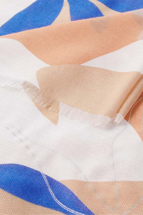 Katie Loxton Printed Foil Scarf Botanical Print In Orange