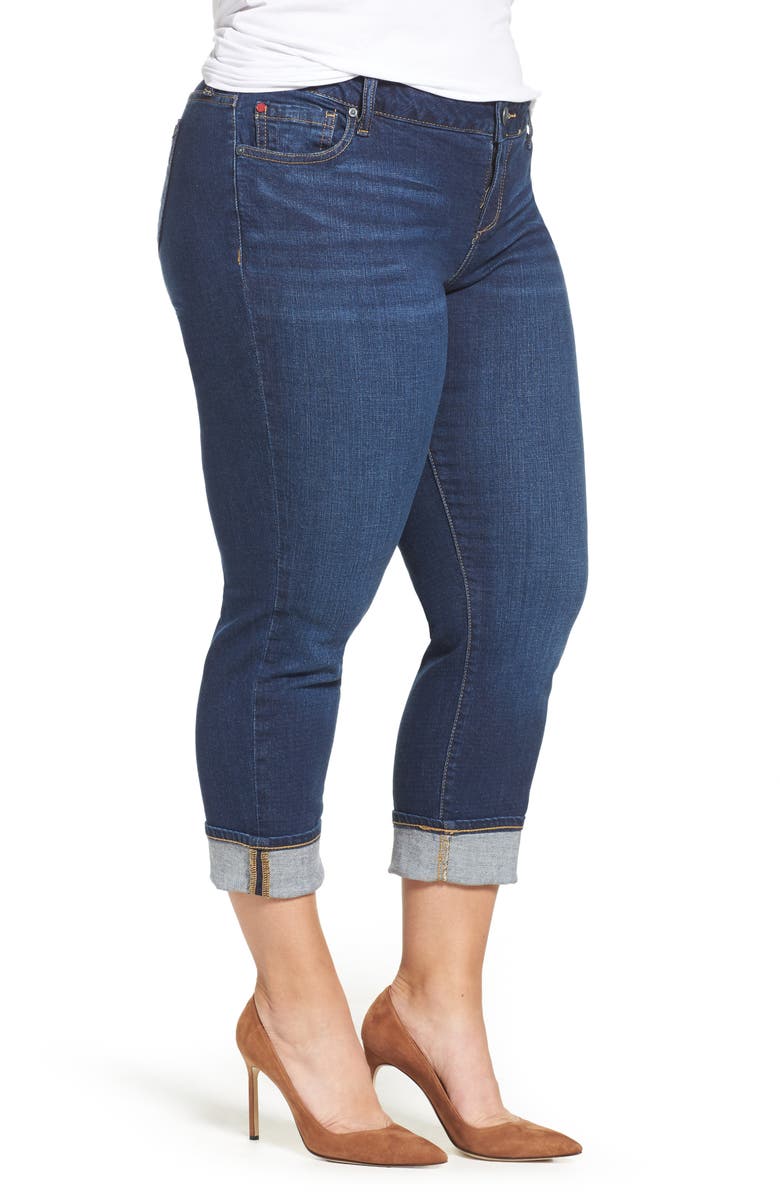 SLINK Jeans Roll Crop Boyfriend Jeans, Alternate, color, 