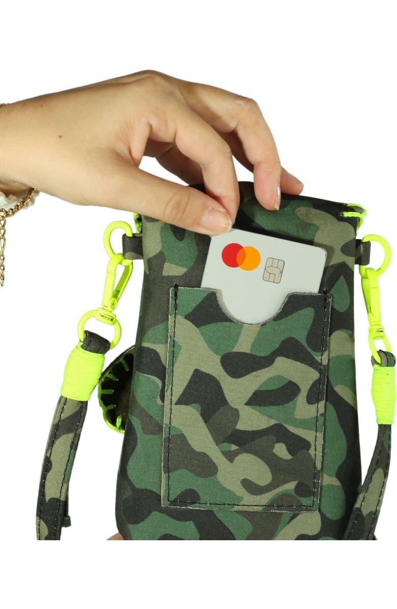 Carlos Falchi Cell Phone Butterly Suede Leather Bag, Alternate, color, Camouflage