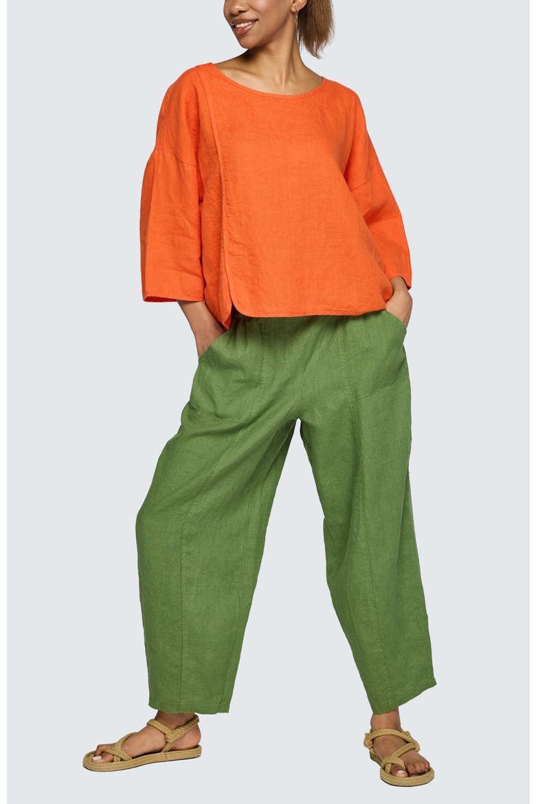 Zenya Solid Linen Pants, Alternate, color, Apple Green