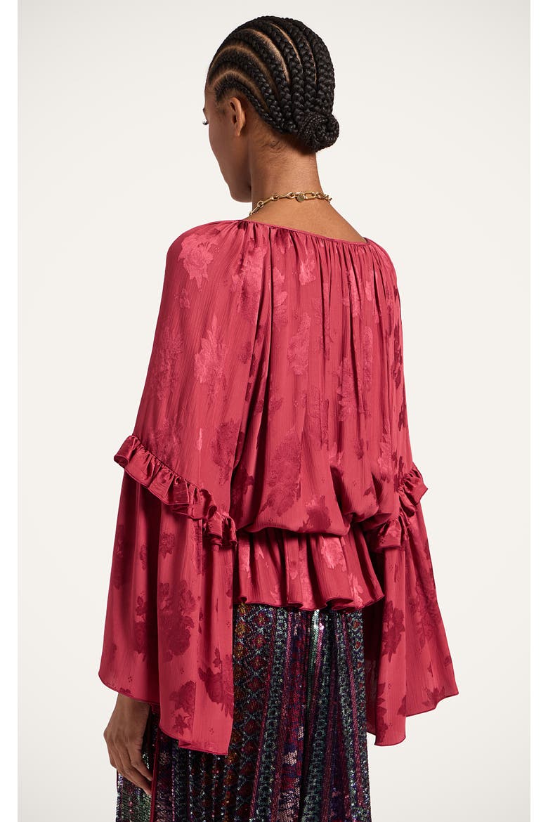 Boho Blouse, Alternate, color, Solid Brick Red