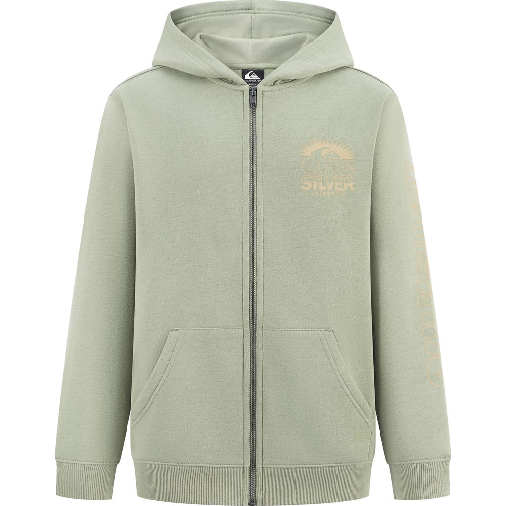 Quiksilver Kids' Golden Horizon Full Zip Hoodie In Green