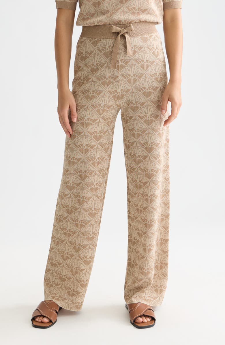 Scotch 
Soda Logo Jacquard Knit Pants, Main, color, Travertine