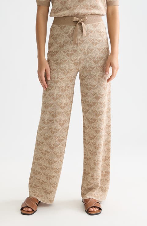 Logo Jacquard Knit Pants