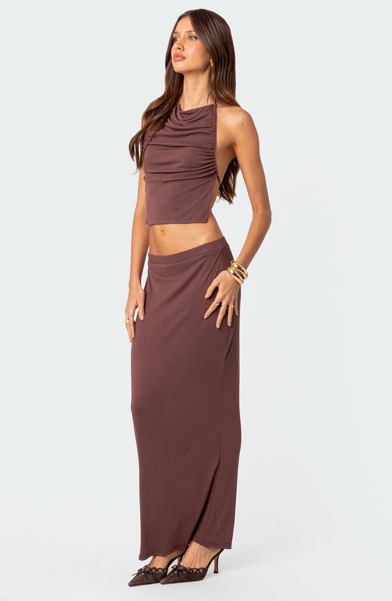EDIKTED Kenzie Low Rise Knit Maxi Skirt, Alternate, color, 