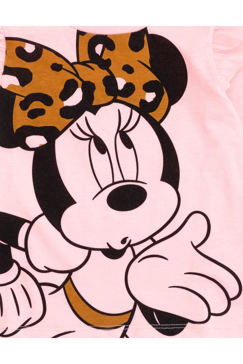 Minnie Mouse Faux Fur Vest Tee and Leggings Set, Alternate, color, Minnie Pink Leopard