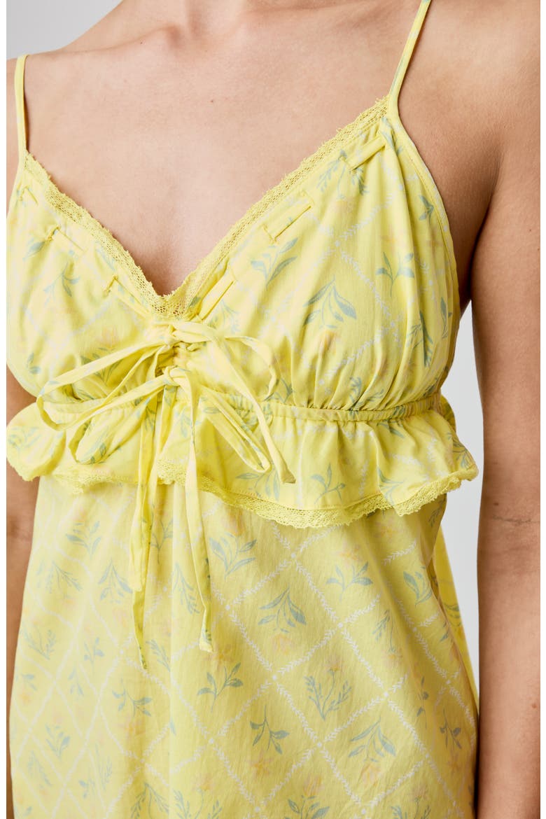 Ruffle Lace Trim Cotton Mini Sundress, Alternate, color, CAPRI FLORAL