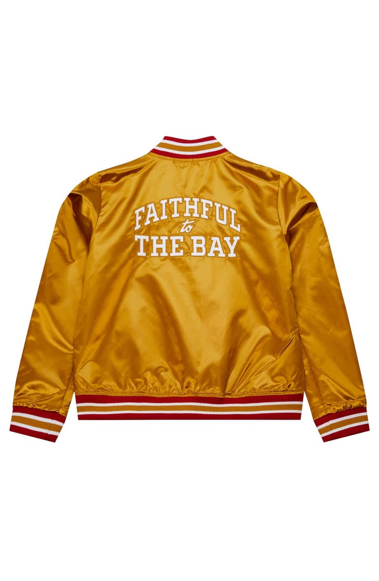 Mitchell & Ness Women's Mitchell & Ness Gold San Francisco 49ers Faithful to The Bay Satin Full-Snap Jacket, Alternate, color, 