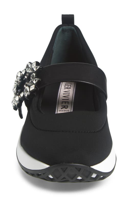 Roger Vivier Viv Run Strass Buckle Hybrid Slip Ons In Nero