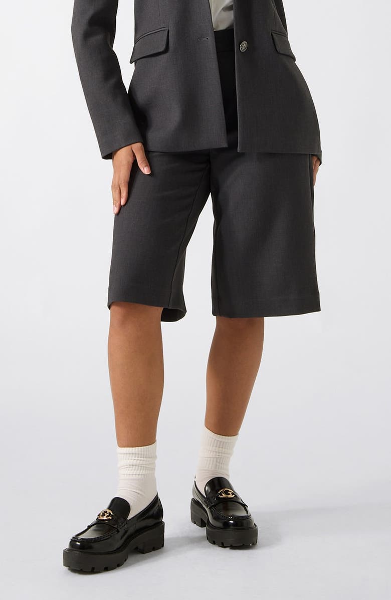 GUESS Joandra Bermuda Shorts, Main, color, Dark Grey Melange