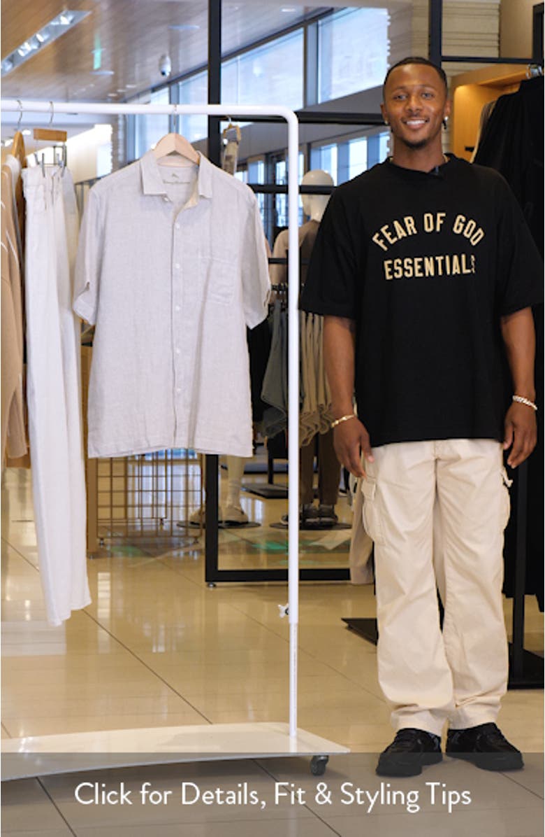 Paradise Breezer Short Sleeve Linen Button-Up Shirt, sales video thumbnail