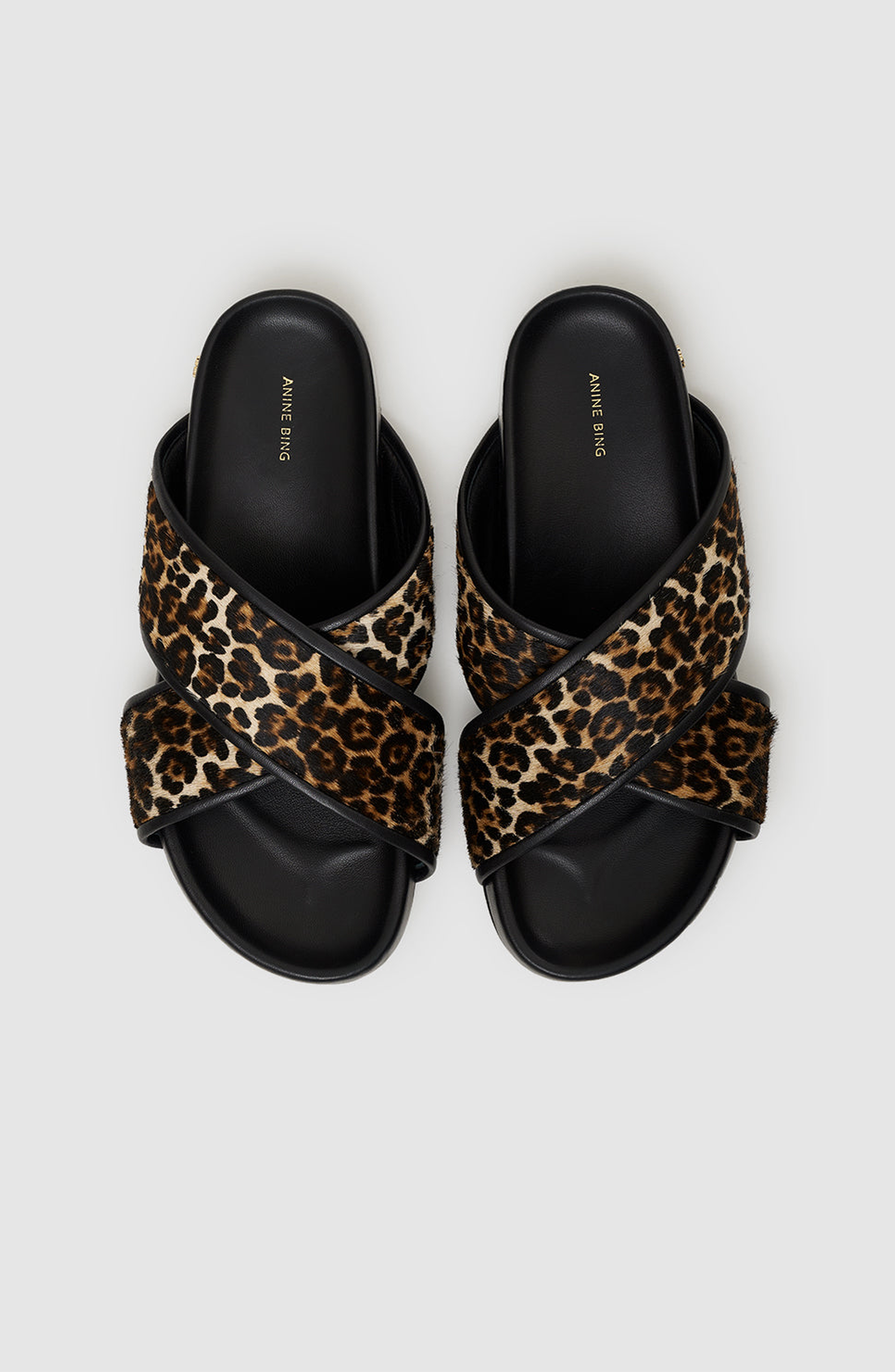 ANINE BING Emi Slides, Alternate, color, Leopard Print