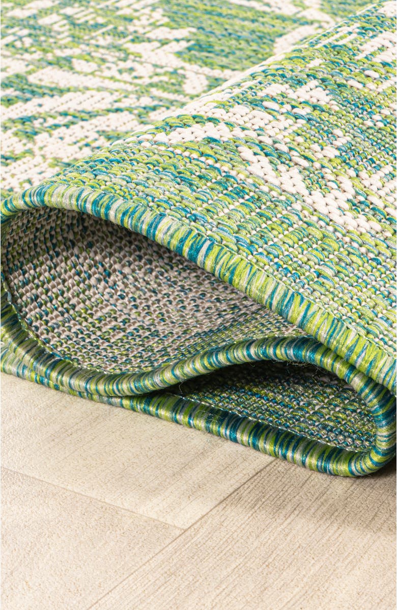 JONATHAN Y Tela Bohemian Textured Weave Floral Indoor/Outdoor Area Rug, Alternate, color, Cream/Green