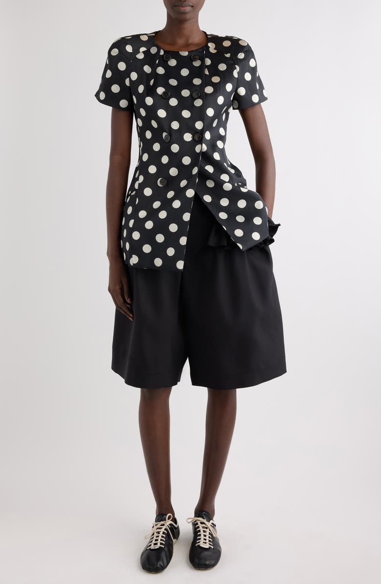 Dries Van Noten Polka Dot Washed Mousseline Jacket, Alternate, color, Black