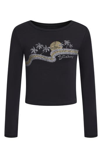 Billabong Kids' Sun Flash Long Sleeve Graphic T-shirt In Black