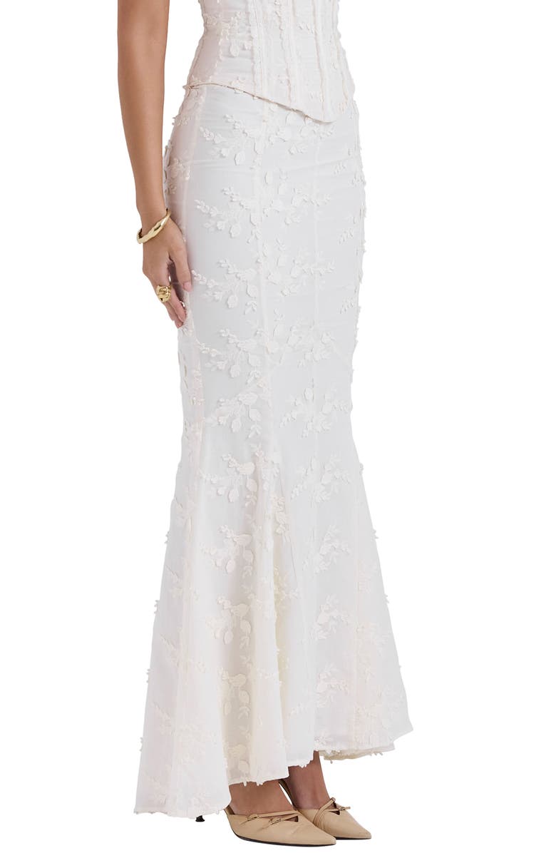 HOUSE OF CB Veronica Floral Mermaid Maxi Skirt, Alternate, color, Ivory