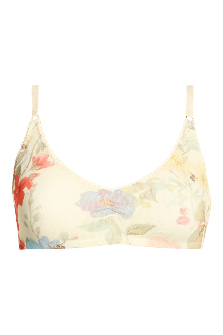 Stretch Mesh Bralette, Alternate, color, HONEYBEE