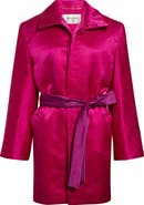 Saint Laurent Silk Satin Belted Coat
