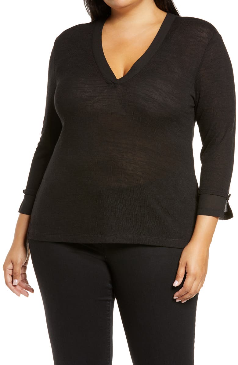 Sanctuary Gina Mix Media Knit Pullover, Main, color, 