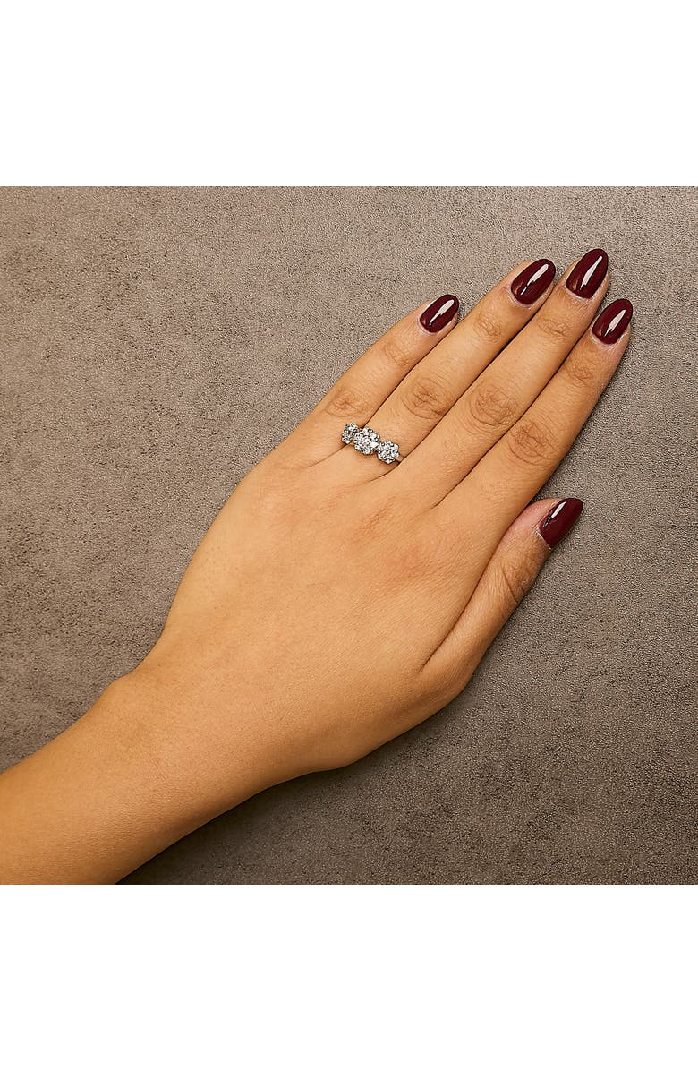 Haus of Brilliance 14K White Gold 1 1/4 Cttw Diamond Three Cluster Engagement Ring, Alternate, color, White